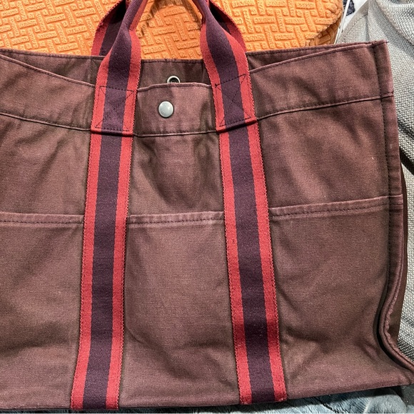 Well loved Hermes Fourre Tout canvas tote bag - Picture 4 of 10